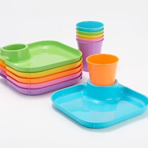 GreatPlate 12-Piece Square Food and Beverage Serving Set - Brights