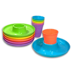 GreatPlate 12-Piece Original Round Food and Beverage Serving Set - Brights