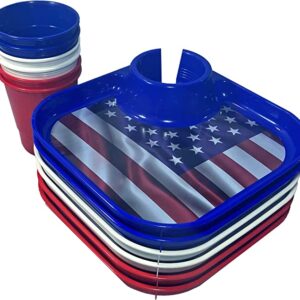 GreatPlate 12-Piece Square Food and Beverage Serving Set - Patriotic